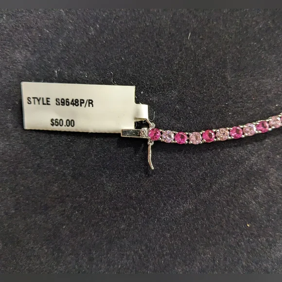 Dee Berkley Jewelry (DBJ) Sterling Silver & Pink Gem Tennis Bracelet, NWT - Picture 7 of 8
